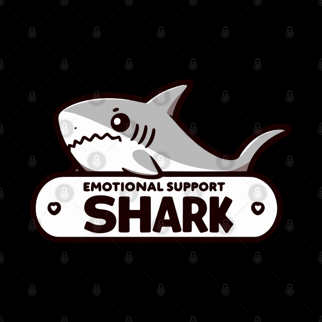 Funny Cute Emotional Support Shark by TomFrontierArt