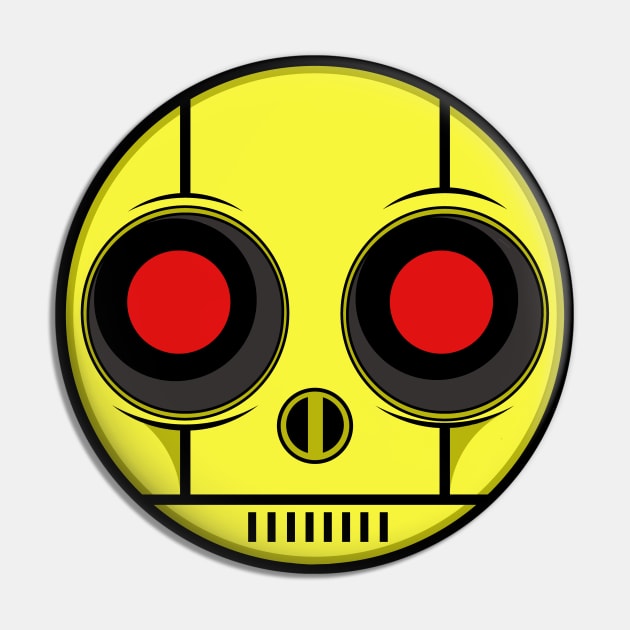 Bot Face Pin by flimflamsam