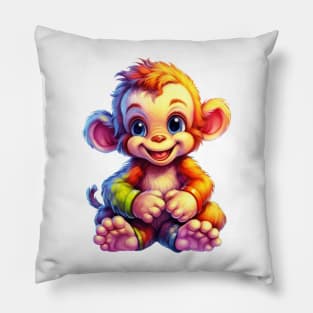 Rainbow Baby Monkey Pillow