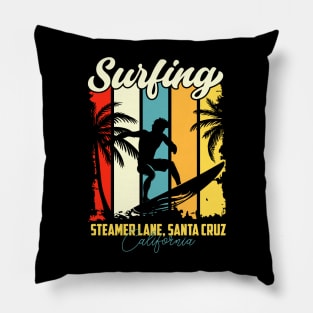 Surfing | Steamer Lane, Santa Cruz, California Pillow