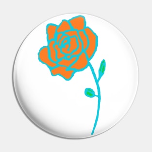 Neon Rose Orange/Blue Pin