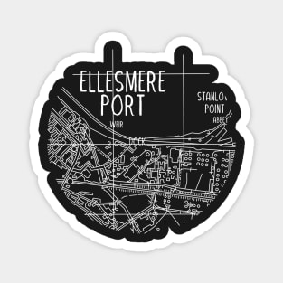 Ellesmere Port Map (White) Magnet