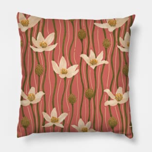 Organic wildflower pattern in pink Pillow