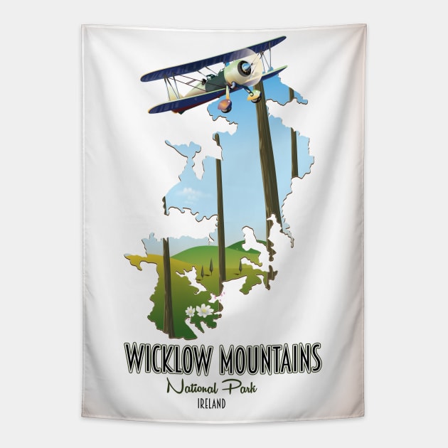 wicklow mountains national park Ireland map Tapestry by nickemporium1