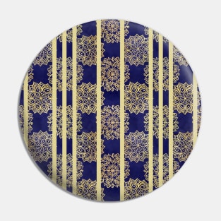 Sunflower Abstract / Blue / Stripe / Pattern Pin