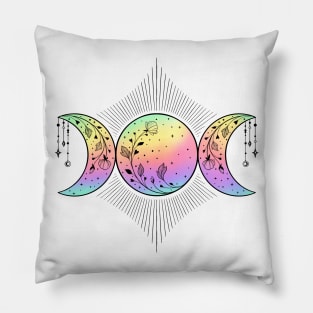 Triple moon Goddess Witch Wicca Symbol Pillow