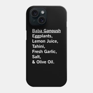 Baba Ganoush Eggplant Recipe Vegan Vegetarian Foodie Gift Phone Case