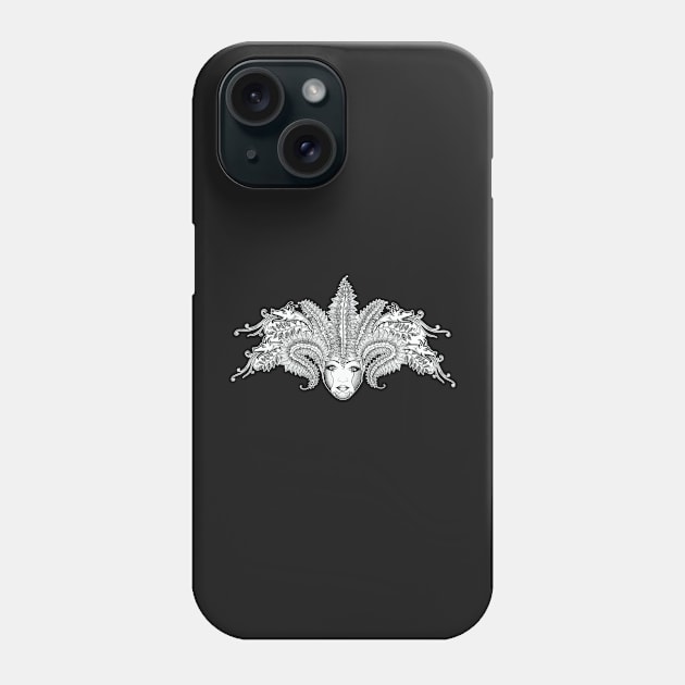 Beautiful dragon mardi gra mask Phone Case by stickypixie