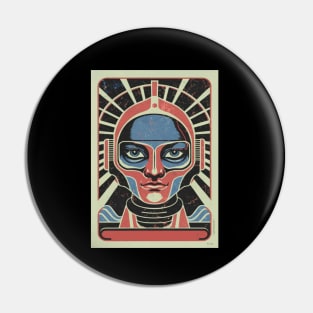 Modern Futurism Contemporary Abstract Female Art Pin