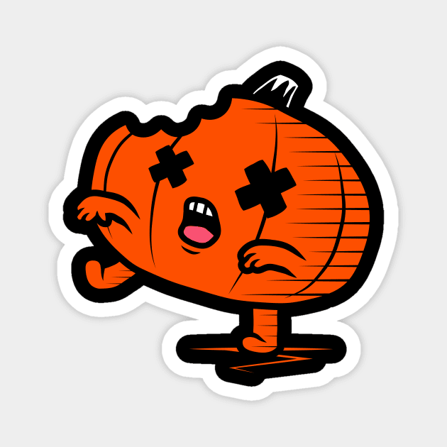 Zombie Pumpkin Magnet by krisren28