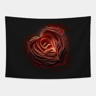 Heart Shaped Rose Tapestry