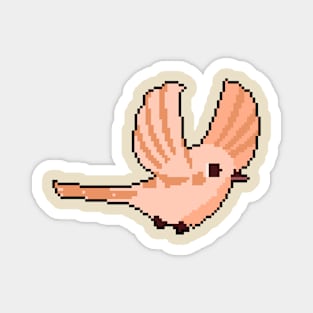 Avian Elegance: Pixel Art Bird Design for Fashionable Attire Magnet