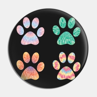 Colorful tie dye effect dog paws Pin