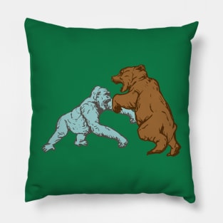 Gorilla versus Grizzly Pillow
