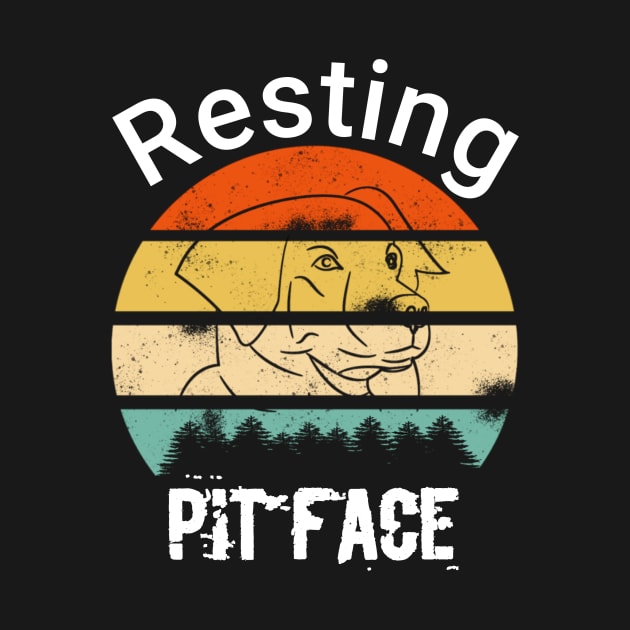 Vintage resting pit face dog shirt by FouadBelbachir46