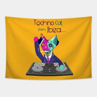 Techno Cat from Ibiza - Catsondrugs.com - Techno Party Ibiza Rave Dance Underground Festival Spring Break  Berlin Good Vibes Trance Dance technofashion technomusic housemusic Tapestry