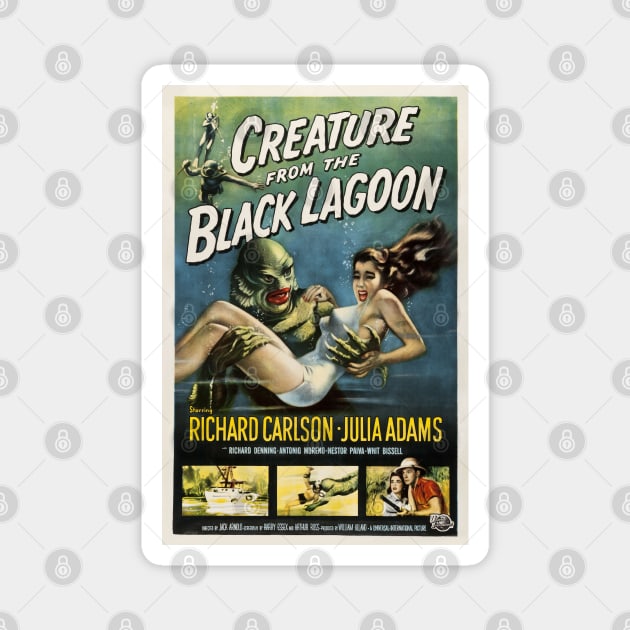 Creature From The Black Lagoon Movie Poster Magnet by Noir-N-More