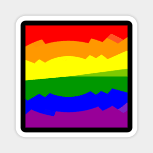 LGBT Queer Gay Pride Month 6 Rainbow Color Abstract Design Magnet