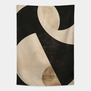Elegant Abstract Neutral Tones Shapes Tapestry