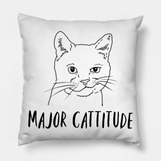 Major Cattitude, Funny Cat Gift Pillow