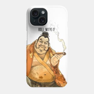 Puff Sumo: Roll With It and Chill on a light (Knocked Out) background Phone Case