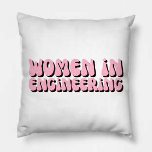 Pink & Black Groovy Women in Engineering Pillow