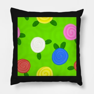 Colorful Roses Pattern Pillow