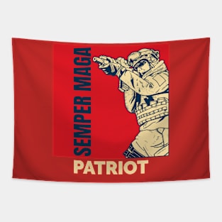 TRUMP-SEMPER MAGA-PATRIOT-RED-T-SHIRT Tapestry