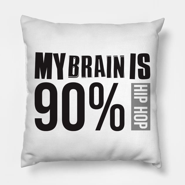 My Brain Is 90% hip hop Pillow by Degiab