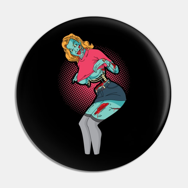 Zombie Pin Up Girl Funny Zombie Halloween Costume Pin by ghsp