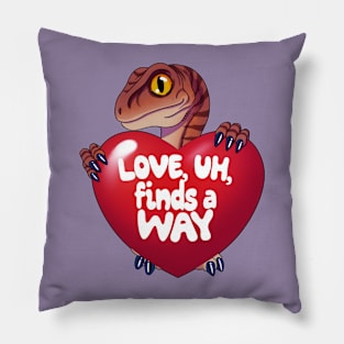 Love finds a way - cute raptor Pillow