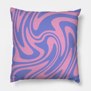 Cute Retro Pink and Purple Abstract 70s Pillow