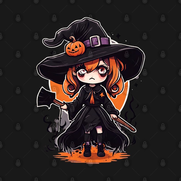 Witchcraft horror anime characters Chibi style +Halloween costume by Whisky1111