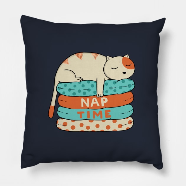 Cat nap time Pillow by coffeeman