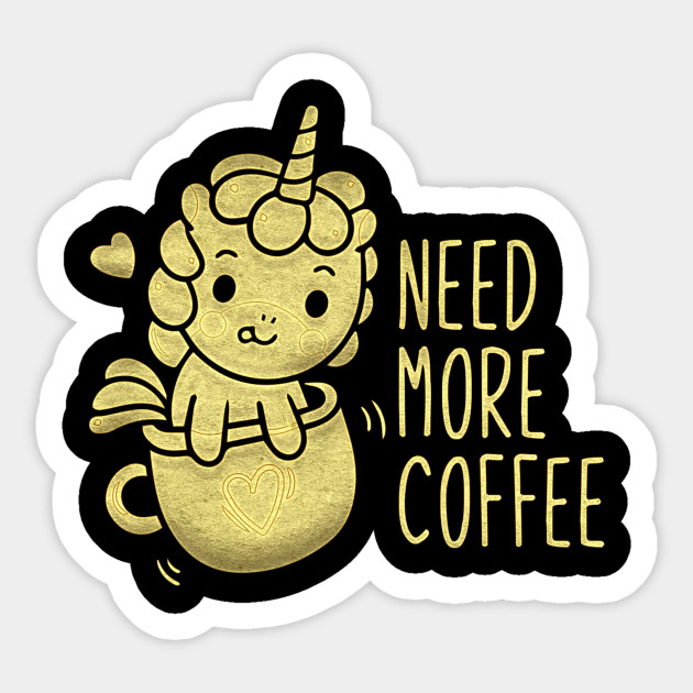 Golden Unicorn Coffee Unicorn Coffee Sticker Teepublic Uk