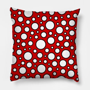 Red Agaric Polka Dot Pillow