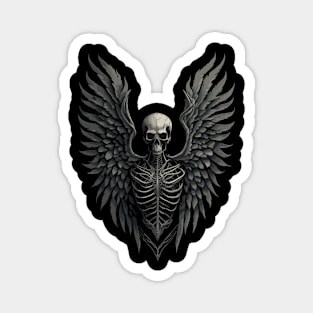 Winged Skeleton Occult Dark Satanic Witchcraft Emo Goth Magnet