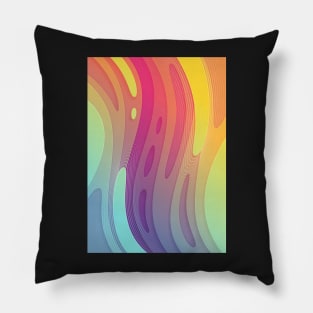 Rainbow stream | Fluid acid contemporary design Pillow