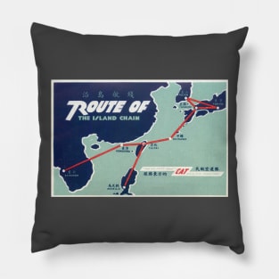 The PARANOIA CIA Airlines Collection: Civilian Air Transport  - Route of the Island Chain Pillow