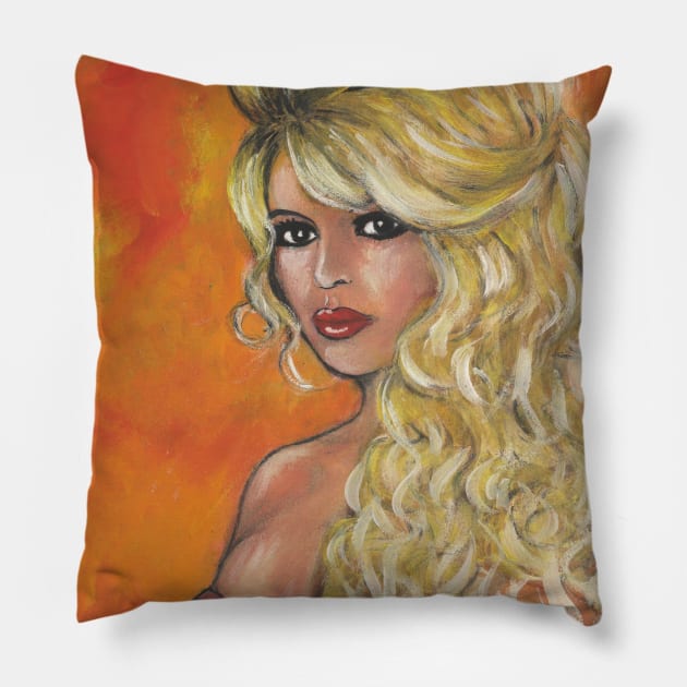 Blonde Goddess Pillow by Svetlana Pelin