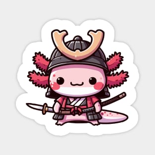 cute axolotl samurai warrior Magnet