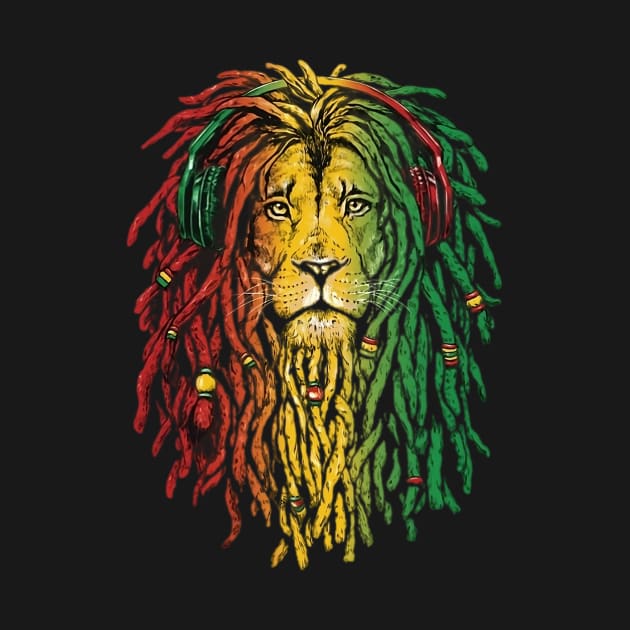 Rasta Lion with Jamican Colours by ElPatrao