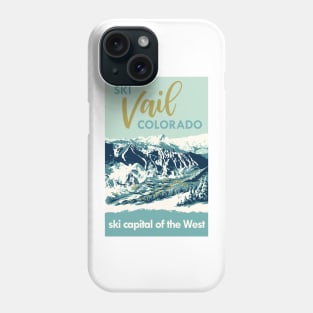 Light Blue Ski Vail Colorado, vintage poster Phone Case