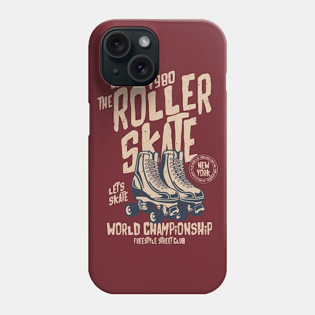 Roller Skate World Championship Vintage Design Phone Case by Jarecrow 