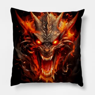 Infernal RPG Fantasy Fire Dragon Pillow