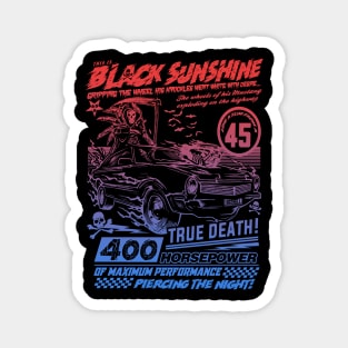 "BLACK SUNSHINE" RED BLUE HUE Magnet