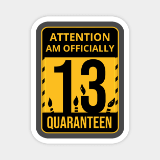 13th Birthday Officially a Quaranteen 13 Years Old Magnet