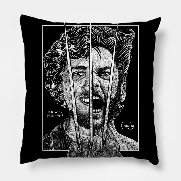 Len Wein Comic Creator Tribute Pillow by StevenCrawleyDesigns