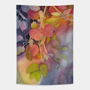 Autumn Apples Watercolor Painting Tapestry