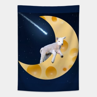 Lamb Jumps over Moon Tapestry